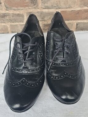 x-appeal Black Women's Wingtip Oxford Dress Shoes